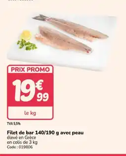 Promocash Filet de bar avec peau offre