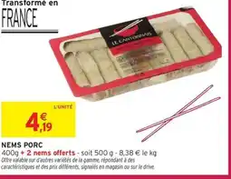 Intermarché Express Nems porc offre