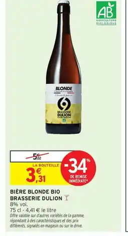 Intermarché Express BRASSERIE DIJON Bière blonde bio offre