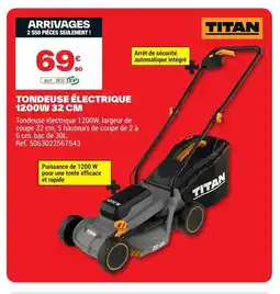Brico Dépôt TITAN Tondeuse électrique 1200w offre