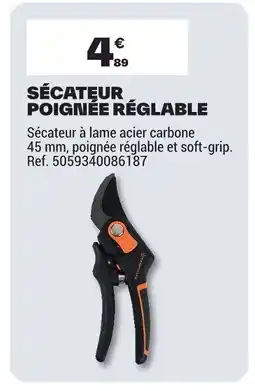 Brico Dépôt SÉCATEUR POIGNÉE RÉGLABLE offre