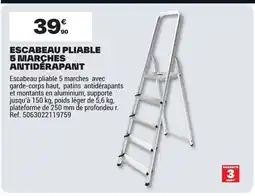 Brico Dépôt Escabeau pliable 5 marches antiderapant offre