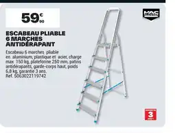 Brico Dépôt Escabeau pliable 6 marches antiderapant offre