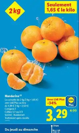 Lidl Mandarine offre