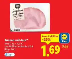 Lidl Jambon cuit daré offre