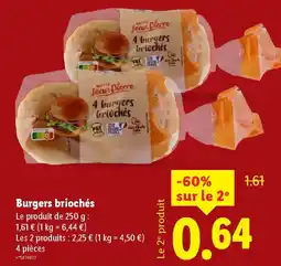 Lidl Burgers briochés offre