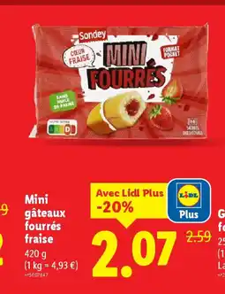 Lidl Mini gâteaux fourrés fraise offre