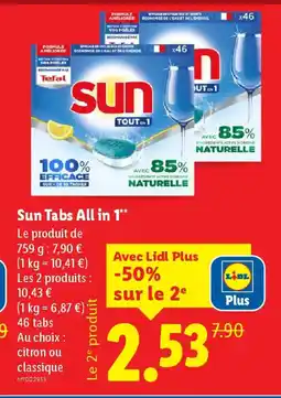 Lidl SUN Tabs All in 1 offre