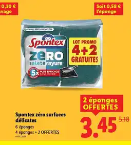 Lidl SPONTEX zéro surfaces délicates offre