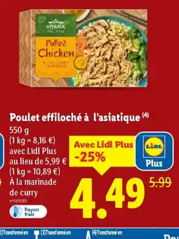 Lidl Poulet effiloché à l'asiatique offre