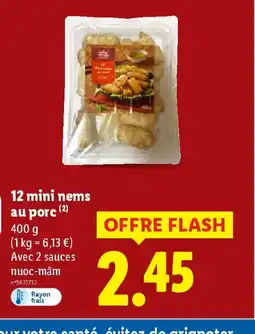 Lidl 12 mini nems au porc offre