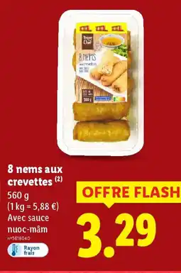 Lidl 8 nems aux crevettes offre