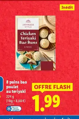 Lidl 8 pains bao poulet au teriyaki offre