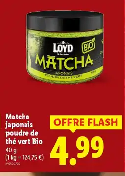 Lidl Matcha japonais poudre de thé vert Bio offre