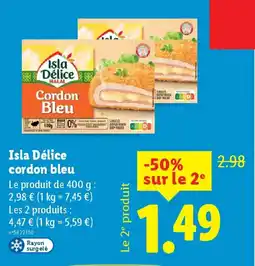 Lidl ISLA DÉLICE cordon bleu offre