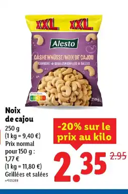 Lidl Noix de cajou offre