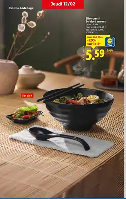Lidl SILVERCREST Service à ramens offre