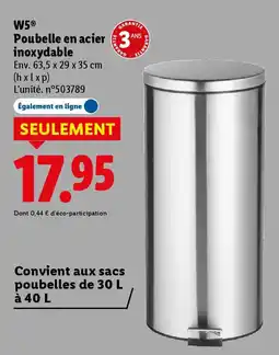 Lidl W5 Poubelle en acier inoxydable offre