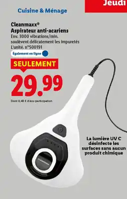 Lidl CLEANMOXX Aspirateur anti-acariens offre