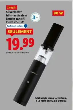 Lidl SILVERCREST Mini-aspirateur à main sans fil offre