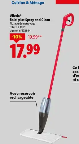 Lidl VILEDA Balai plat Spray and Clean offre