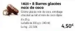Thiriet 8 barres glacées noix de coco offre