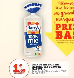 Utile HARRYS Pain de mie 100% mie nature, sans croûte offre