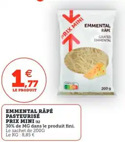 Utile PRIX MINI Emmental râpé pasteurisé offre