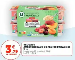 Utile U Yaourts aux morceaux de fruits panachés offre