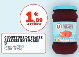 Utile U Confiture de fraise allégée en sucres offre