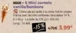 Thiriet 6 Mini cornets vanille,bonbons offre