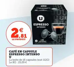 Utile U Café en capsule espresso intenso offre