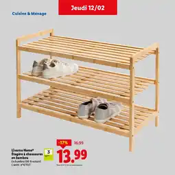 Lidl Livarno Home Étagère à chaussures en bambou offre