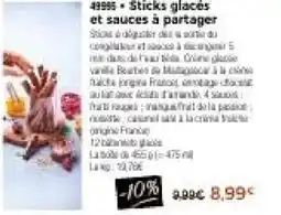 Thiriet Sticks glacés et sauces à partager offre