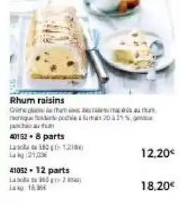 Thiriet Rhum raisins offre