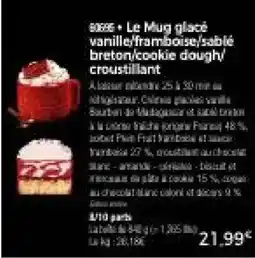 Thiriet Le mug glacé vanille framboise,sablé breton,cookie dough, croustillant offre