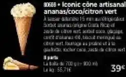 Thiriet Iconic cone artisanal ananas,coco,citron vert offre