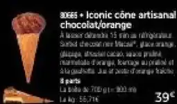 Thiriet Iconic cone artisanal chocolat,orange offre