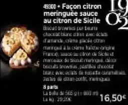 Thiriet Façon citron meringuée sauce au citron de sicile offre