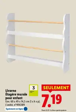 Lidl Livarno Étagère murale pour enfant offre