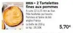 Thiriet 2 Tartelettes fines aux pommes offre