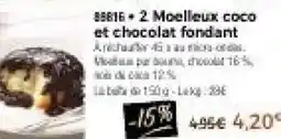 Thiriet 2 Moelleux coco et chocolat fondant offre