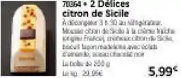 Thiriet 2 délices citron de sicile offre