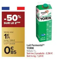 Carrefour Lait Fermenté YORIK offre