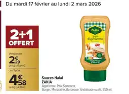 Carrefour Sauces halal ZAKIA offre
