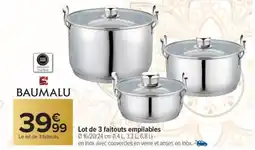 Carrefour Lot de 3 faitouts empilables offre