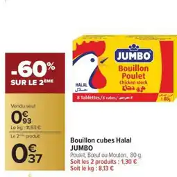 Carrefour Bouillon cubes Halal JUMBO offre