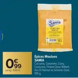 Carrefour Épices moulues SAMIA offre