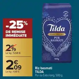 Carrefour Riz basmati TILDA offre