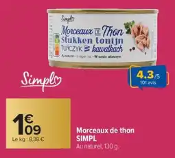 Carrefour Morceaux de thon SIMPL offre
